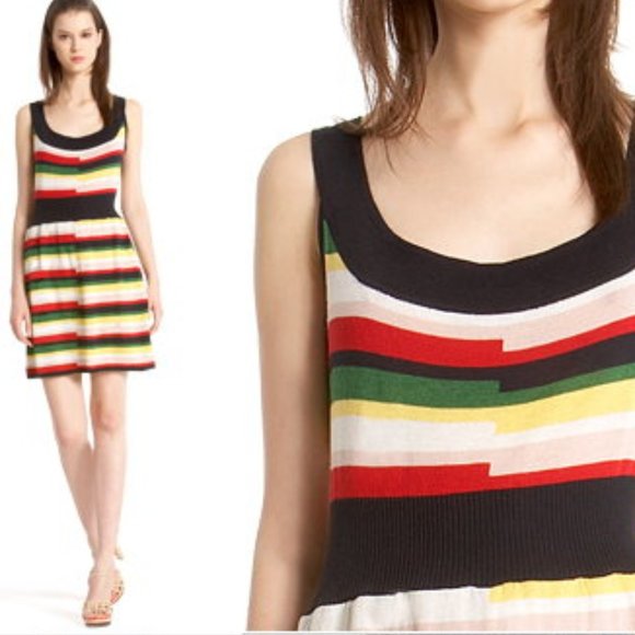 L.A.M.B. Dresses & Skirts - L.A.M.B Intarsia Striped Fitted Sleeveless Dress